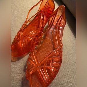 Red Jellies 7-8 Peep Toe Sandals
